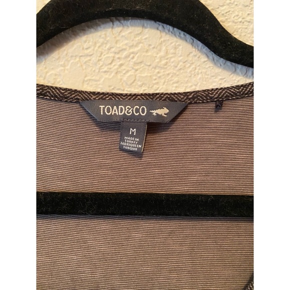 Toad&Co Cue Sleeveless Faux Wrap Dress Brown Herringbone V-Neck Women's - Picture 5 of 5